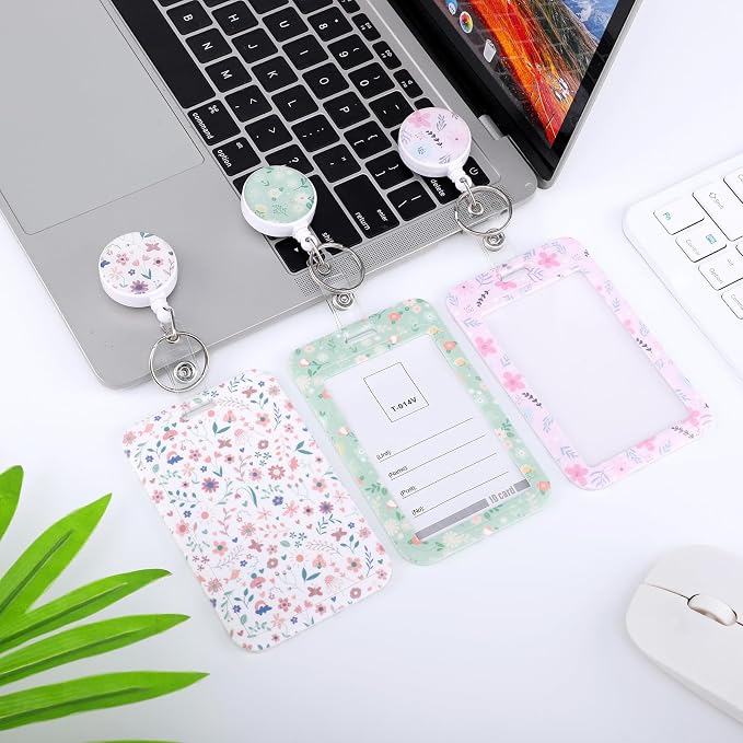3 Set Floral Pattern ID Badge Holder - Image 6