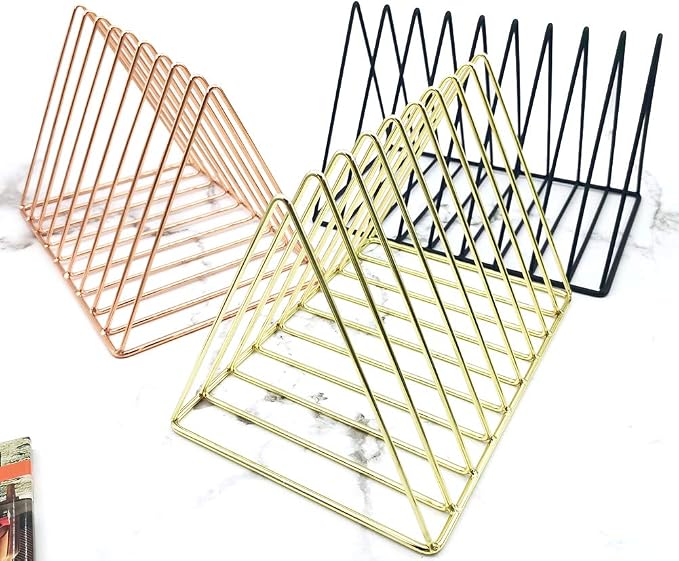 EASEPRES 9 Slot Magazine Rack Book Record Holder, Desktop Iron Storage Rack - Image 7