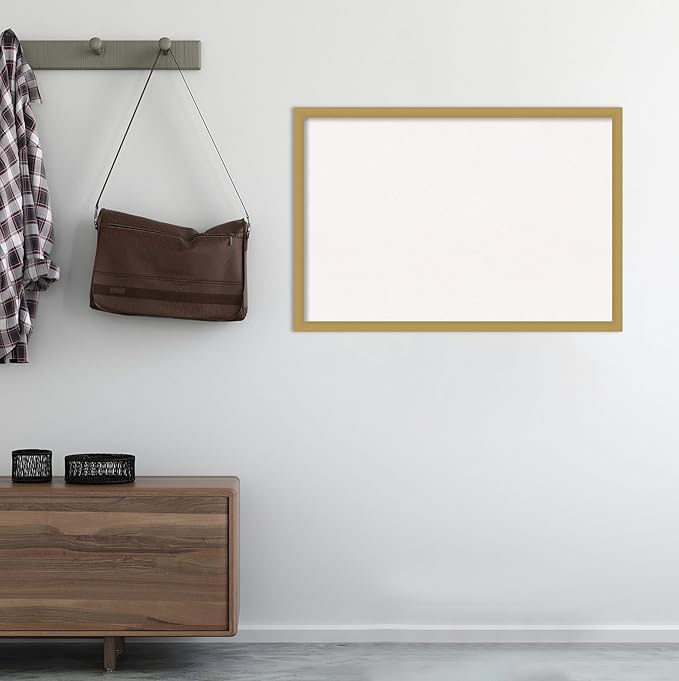Amanti Art White Cork Board for Wall, 26x38 Vision Board with Gold Frame, Large Corkboard Office Decor for Home Organization, Casual Corkboard Pinboard to display items for home organization-DeskLoop Office
