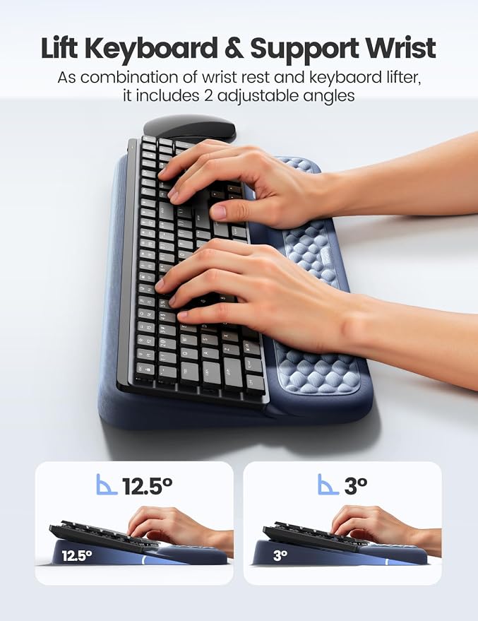 Vaydeer Wrist Rest with Keyboard Stand, Computer Wrist Support Pad, Ergonomic - Image 6