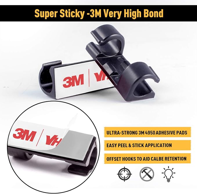 Cable Clips with Strong Self-Adhesive, XIAOXI Cable Management TV PC Wire - Image 2