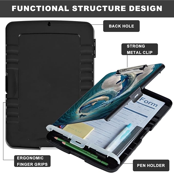 Clipboard with Storage, Heavy Duty Plastic Storage Clipboard with Low Profile - Image 6