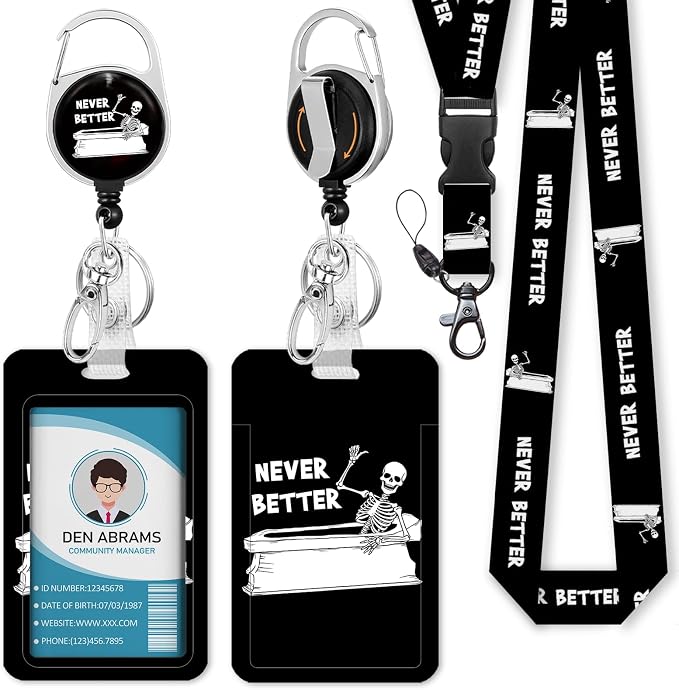 Piefly Lanyards for Id Badges, Funny Badge Holder by Piefly
