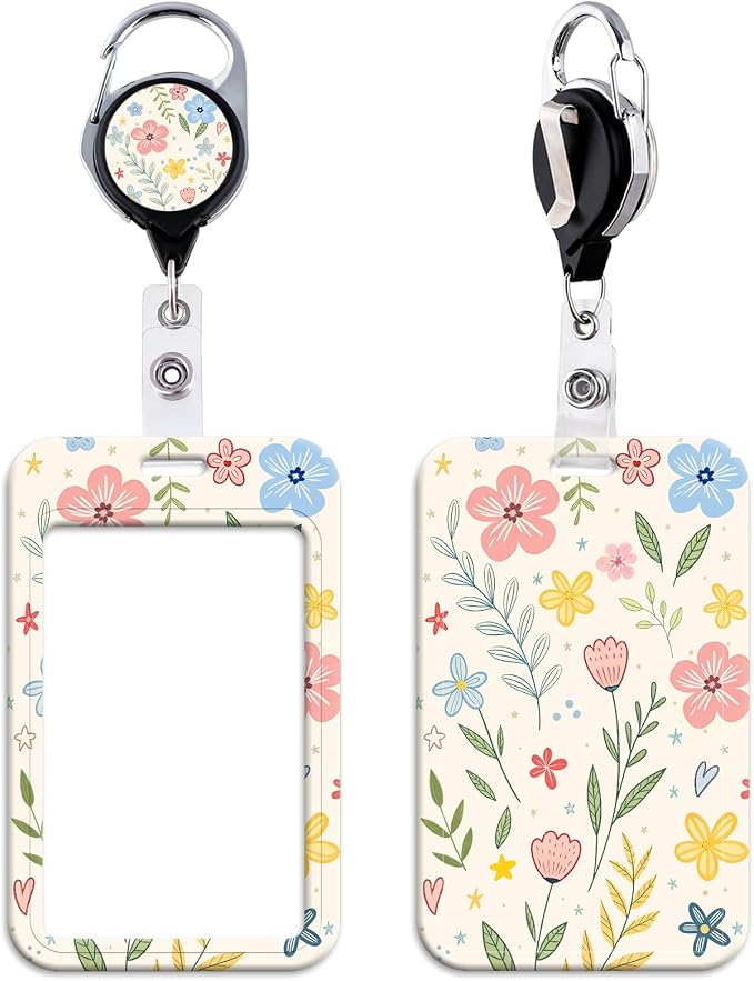 Cute Flowers Retractable Badge Holder Reel by beemorita
