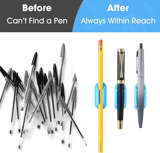 VZZNN 20 PCS Adhesive Pencil Holders, Silicone Marker Organizer - Image 6
