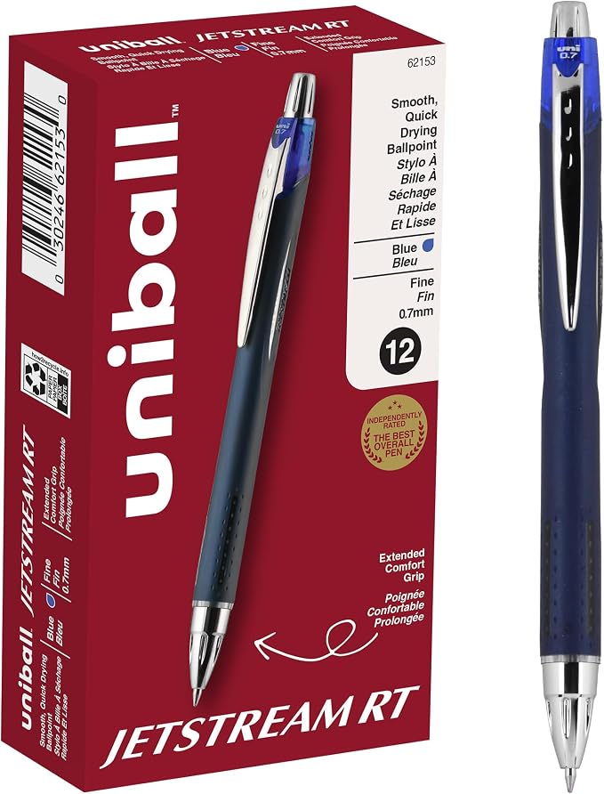 uniball Jetstream RT Ballpoint Pens, Fine Point, 12 Pack by uni-ball