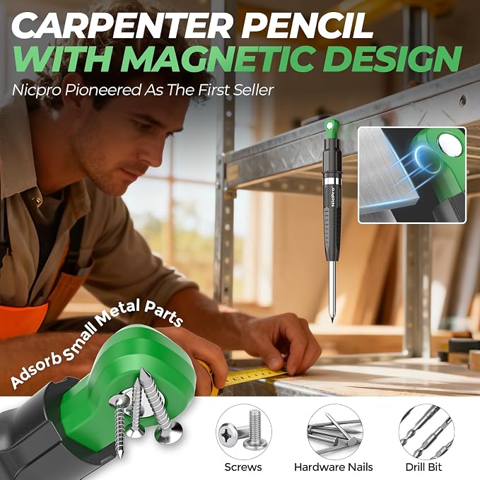 Nicpro 7-in-1 CP5000 Magnetic Carpenter Pencils - Image 3