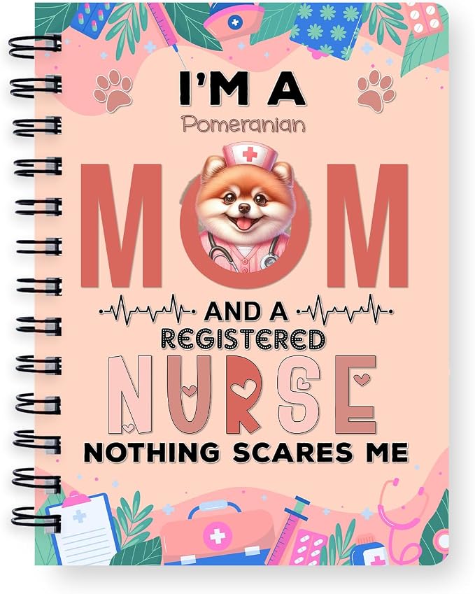 Ninety3POD I'm a Pomeranian Mom and a Registered Nurse Nothing Scares Me Spiral by Ninety3POD