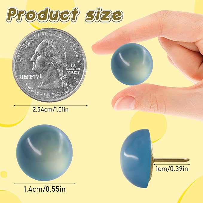 40 Pack Cat's Eye Decorative Push Pins, Thumb Tacks - Image 2