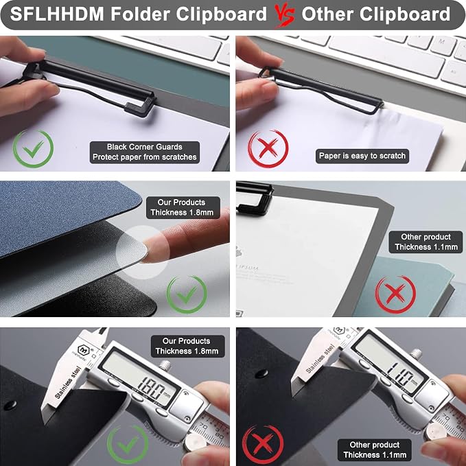 SFLHHDM 2 PCS Clipboards Foldable, Folding 360°Cover Folder Clipboard, Plastic - Image 4