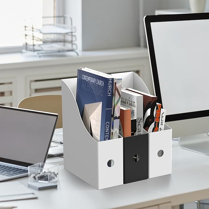 Simple Houseware 6-Pack Magazine File Holder Box, Foldable Cardboard Organizer - Image 5