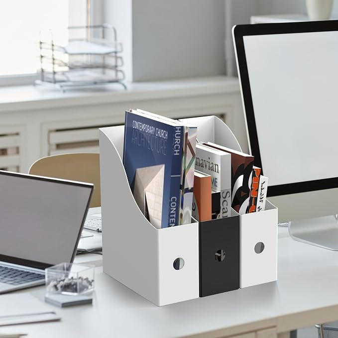Simple Houseware 6-Pack Magazine File Holder Box, Foldable Cardboard Organizer - Image 5