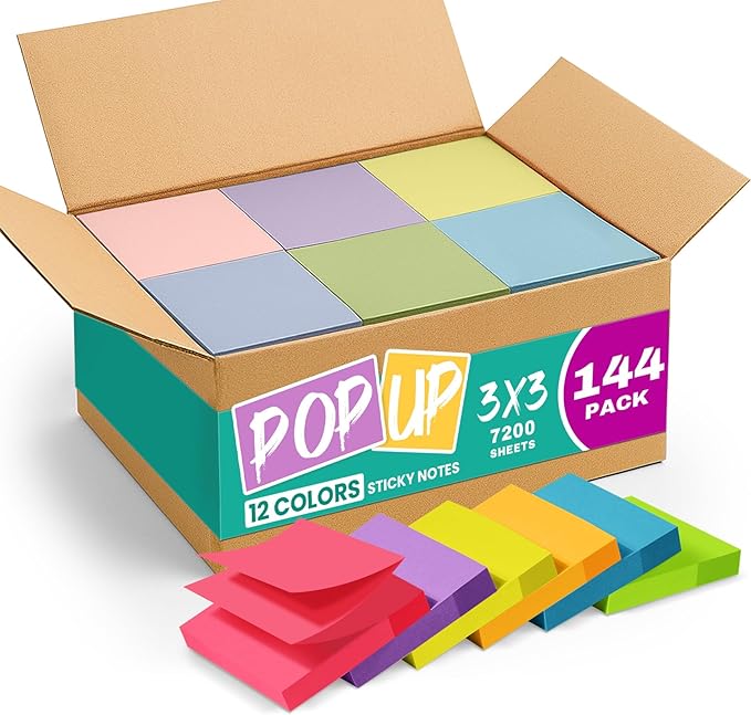 Pop Up Sticky Notes, 3x3 Inches Refills by Taja