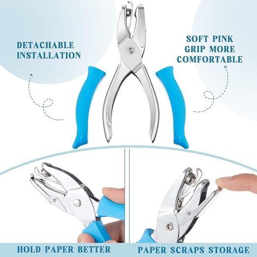 Zonon 3 Pcs Hole Punch Shapes Single Hole Paper Punchers - Image 4