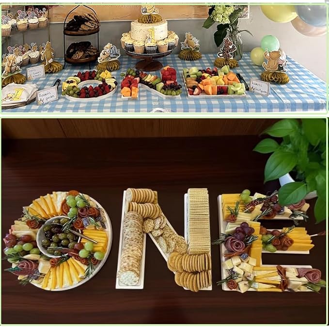 3PCS Larger Charcuterie Letter 12” ONE fillable Tray, Baby Serving Trays - Image 2