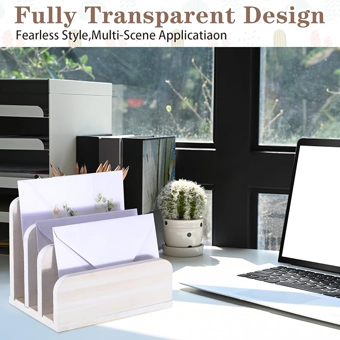 Briwooody Wooden Mail Organizer 3 Slots Mail Holder - Image 7