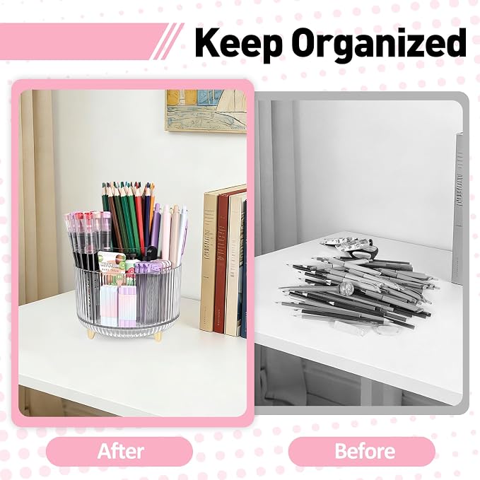 360 Rotating Pen Pencil Holder for Desk, Pen Organizer - Image 4