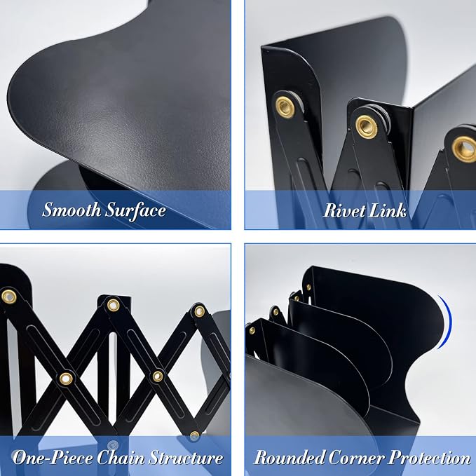 Adjustable Bookends Non Skid Decorative Bookends, Metal Bookend - Image 6
