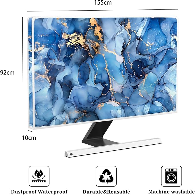 Baocicco Navy Blue Gold Marble Waterproof TV Dust Cover 65 Inch Creative - Image 2