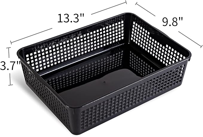 Eslite A4 Size Plastic Storage Basket, Desktop File Paper Letter Organizer Tray - Image 2