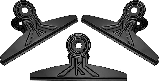 3 Pack Extra Large Bulldog Clips 7.9 Inches Jumbo Bull Binder Paper Clip Clamps by Orcielo