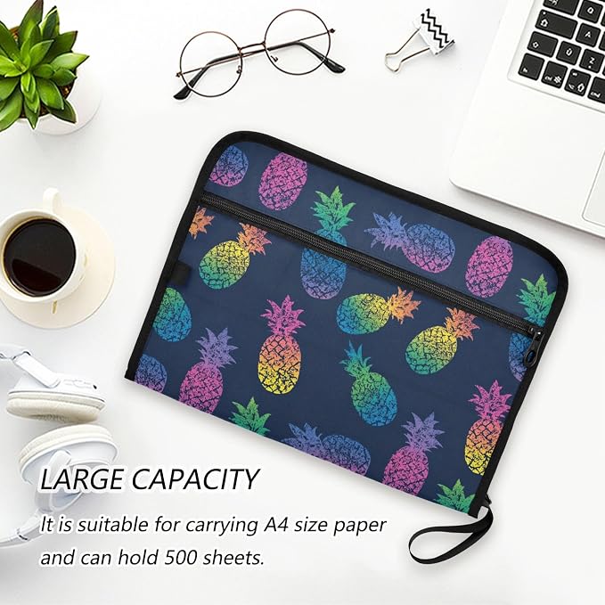 Iridescent Pineapple Accordion File Organizer Expanding Document Folder - Image 6
