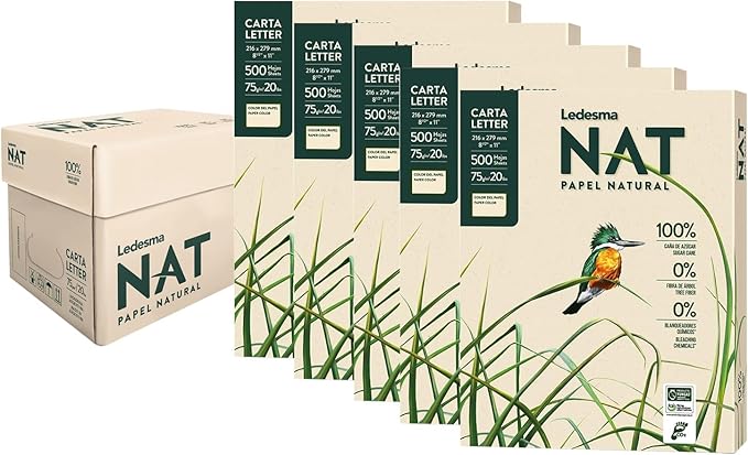 Letter Size 8.5"x11" Sugarcane Pulp Printer Paper - 75 GSM, Unbleached Paper Multipurpose Copy Printer Paper - for All Office & Photocopy Printers, Designs, Crafts (5 Ream)-DeskLoop Office