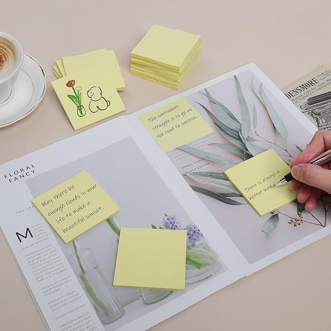 Sticky Notes 3x3 in Yellow, Sticky Pads, Clean Removal, Recyclable, Self-Stick - Image 4