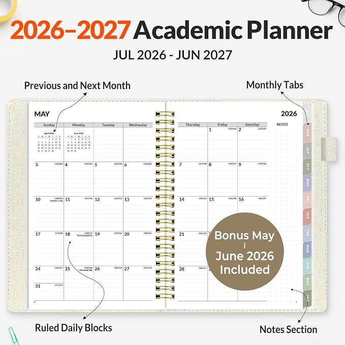 SUNEE 2026-2027 Weekly & Monthly Planner 6.4"x8.5" - Image 2