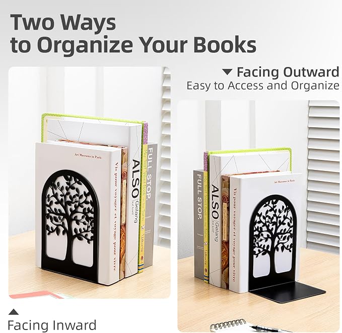 HappyHapi Book Ends, Metal Bookends - Image 6