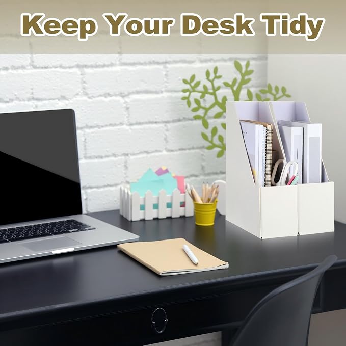 Gueevin Set of 6 Magazine File Holders, Sturdy Cardboard Desk Magazine Organizer - Image 6