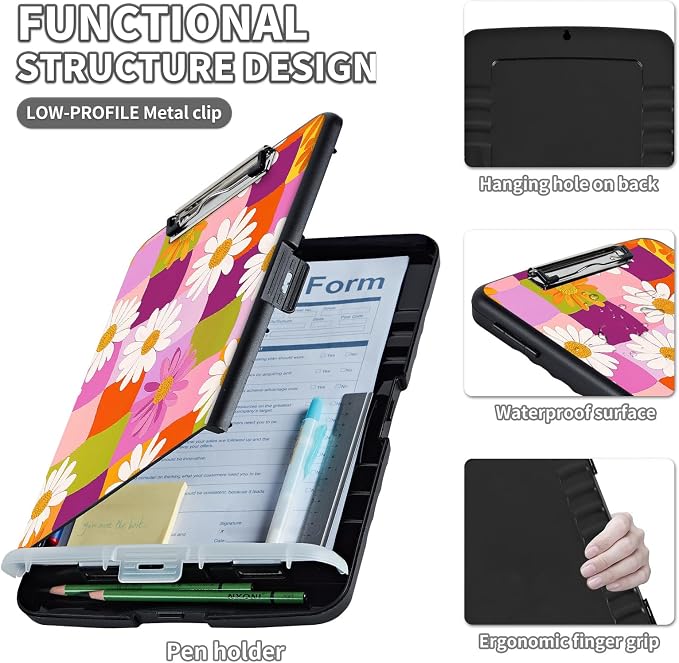 Clipboard with Storage & Pen Holder, Nursing Letter-Size 8.5x11 with - Image 3