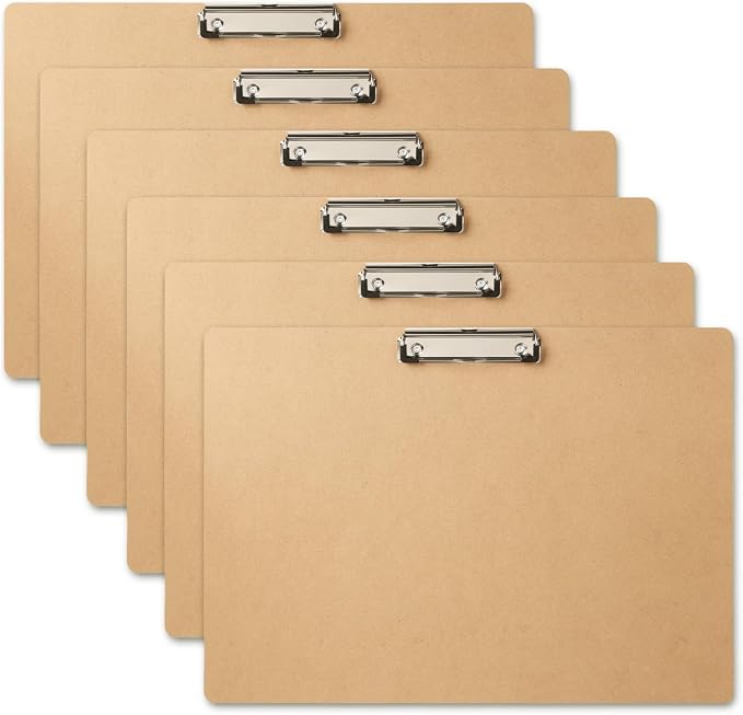 6 Pcs Large Size Clipboard Set, 11x17 Wooden Horizontal Clipboard by Unknown