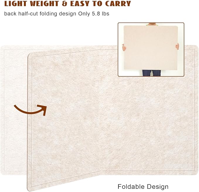 Large Bulletin Board - 72 X 48 inches Cork Board with 30 Pushpin, 6' x 4' Cork Board for Walls Pin Board, Self-Adhesive Felt Board Vision Board Foldable Photo Board for Wall (Oatmeal)-DeskLoop Office