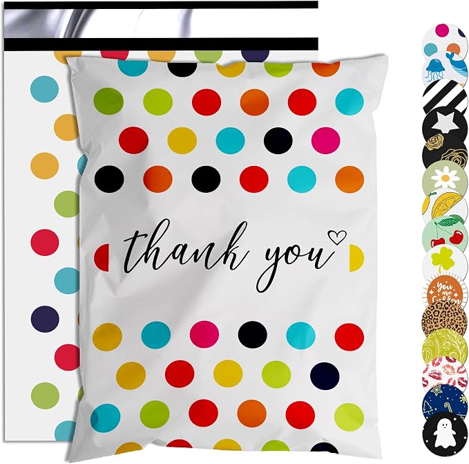 Thank You Poly Mailer 10x13 Inch 25 Pcs, Waterproof and Tear-Resistant Shipping by JOWLROEL