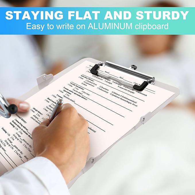Clipboards Nursing Clipboard Trifold Foldable, 3 Layers Aluminum Nurse - Image 4