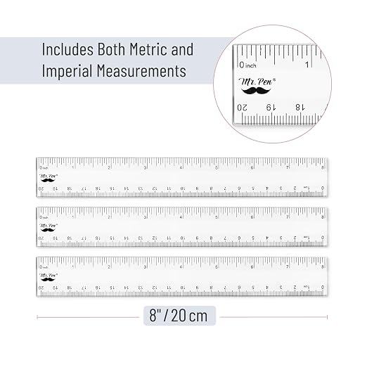 Mr. Pen- Plastic Ruler, 8 Inch, 3 Pack, Easy-to-Read Markings | - Image 3