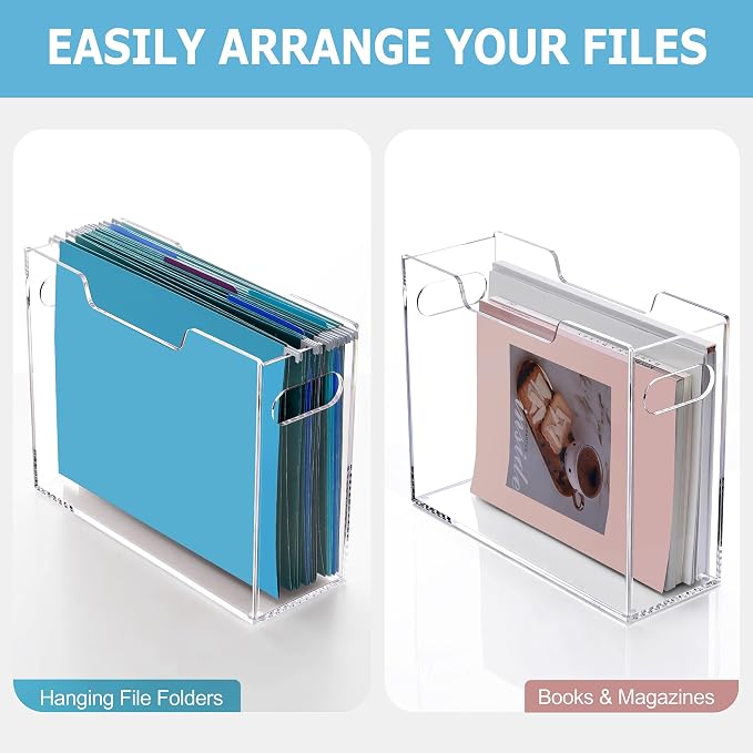 Clear Acrylic Hanging File Organizer Box - Image 4