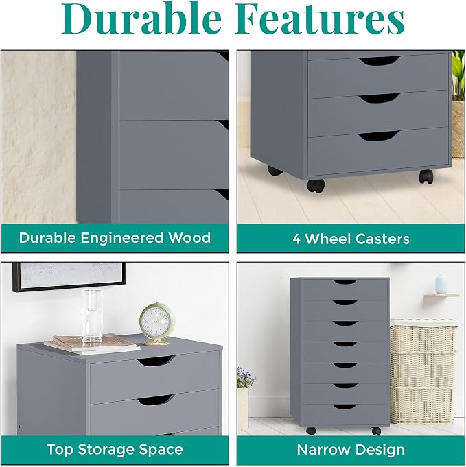 Naomi Home 7-Drawer Grey Dresser - Image 5