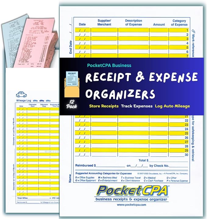 3-in-1 Receipt Organizer Envelopes by PocketCPA