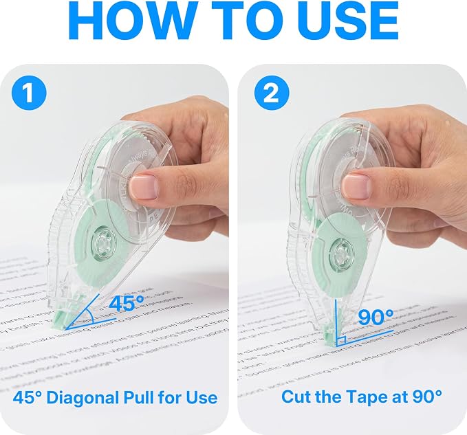 OWLKELA 2 Pack Plus Correction Tape, Tear-Resistant White Correction Tape - Image 3