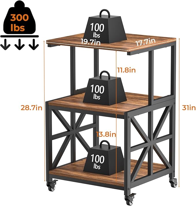 GreenForest Printer Stand with Lockable Wheels, Heavy Duty Printer Table | - Image 2