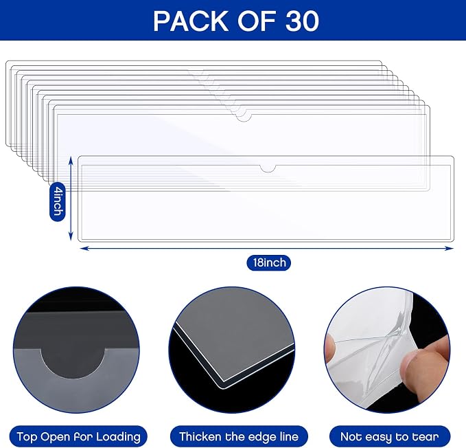 Chinco 15 Pcs Self Adhesive Pockets, Bin Labels - Image 2