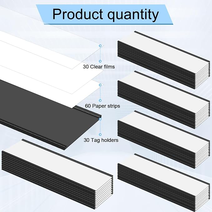 Gueevin 30 Pcs Magnetic C Channel Label Holders 3 x 8 Inch Label Holders Magnet - Image 3