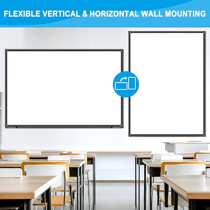 H-Qprobd 72"x48" White Board for Wall Large Magnetic Dry Erase Board with Black Aluminum Frame, Presentation Whiteboard Suitable for Home, Office, Classroom & Kitchen-DeskLoop Office