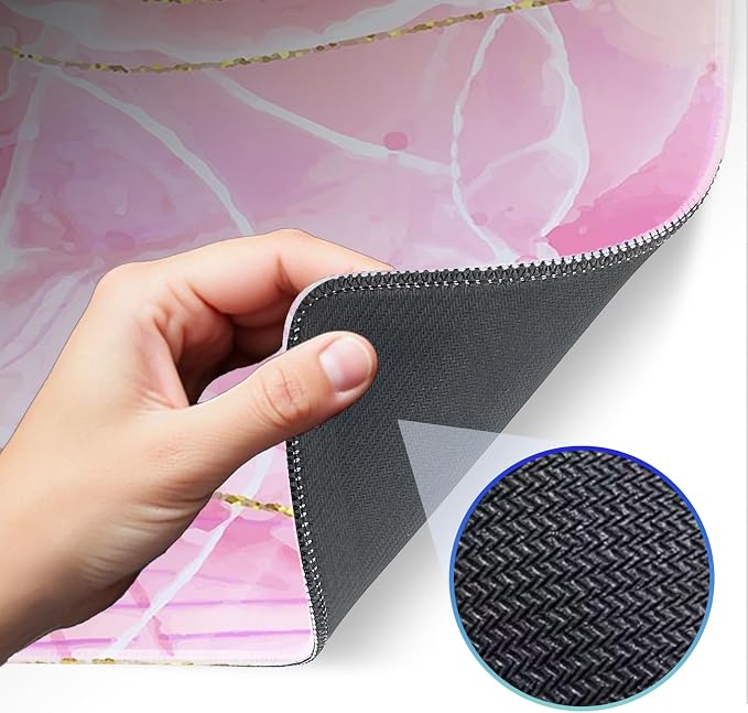 Pink Mouse Pad, Large Gaming Mouse Pad, Non-Slip Base and Stitched Edges - Image 4