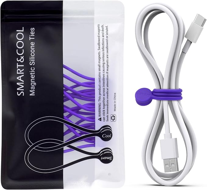 SMART&COOL Reusable Silicone Magnetic Cable Ties by SMARTCOOL