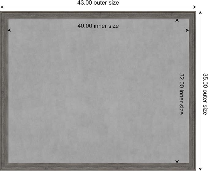 Amanti Art Grey Framed Magnetic Board 35x43 X-Large Vision Board - Image 4