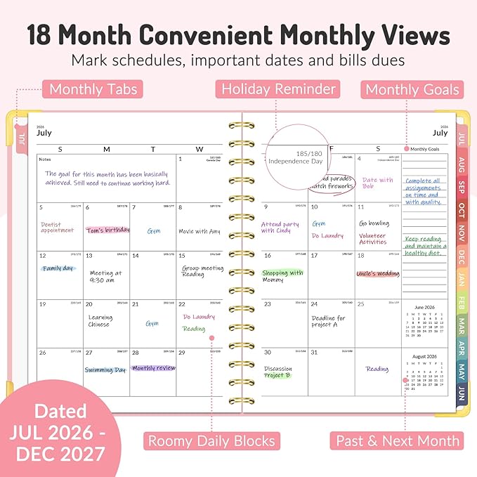 Jul 2026 - Dec 2027 Planner, Forvencer 18 Month Academic Planner 2026-2027 - Image 3