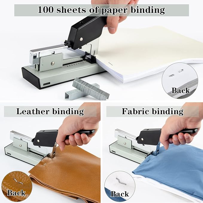 IMLIKE Heavy Duty Stapler with 2000 Staples: 100 Sheets High Capacity Manual - Image 2